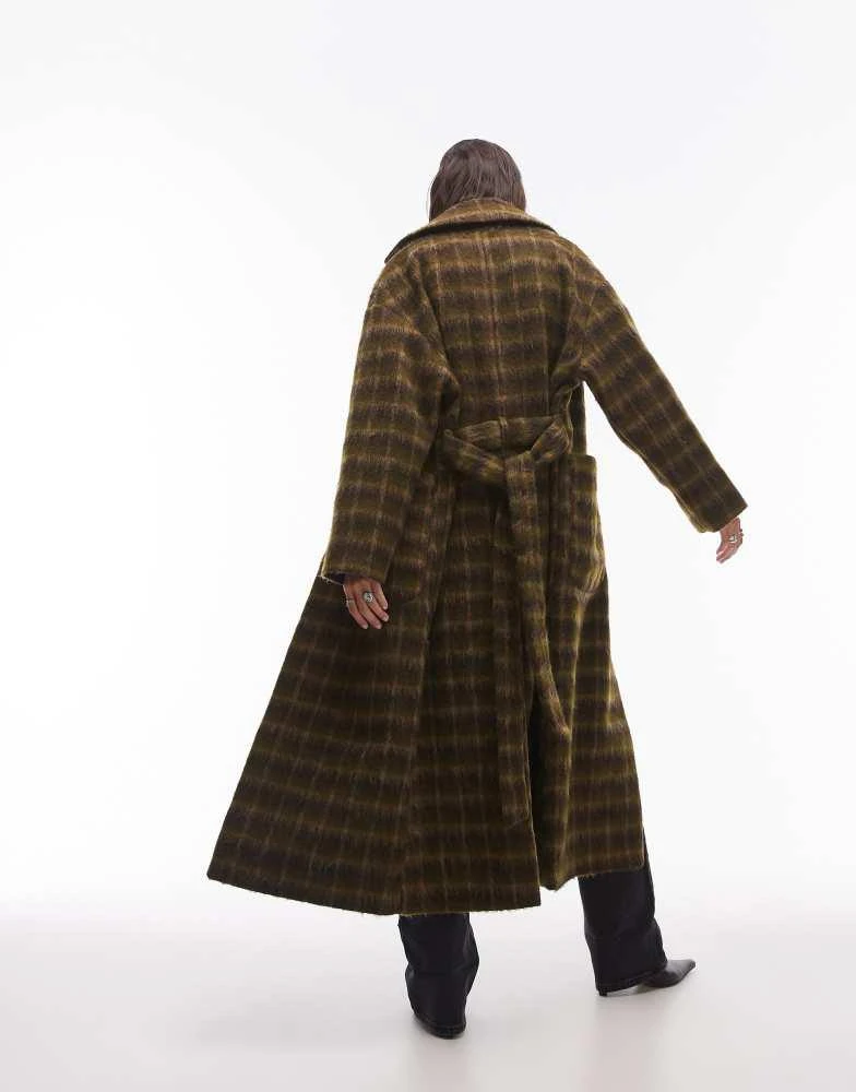 Topshop Topshop brushed check formal coat in multi 4