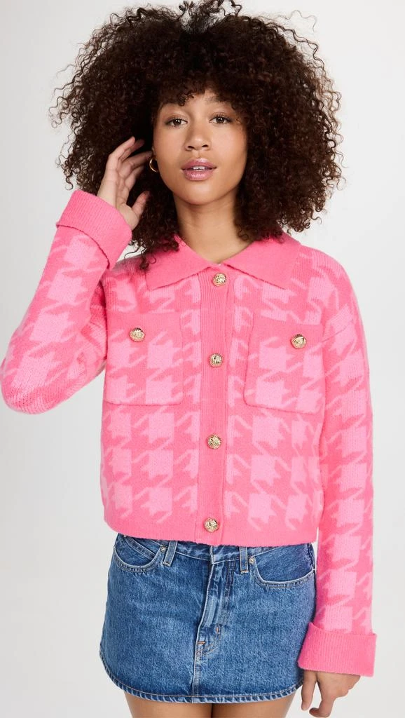 English Factory Knitted Houndstooth Cardigan 6