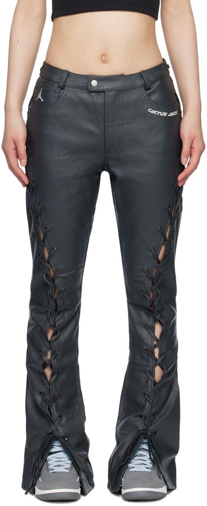 Jordan Black Travis Scott Edition Leather Pants