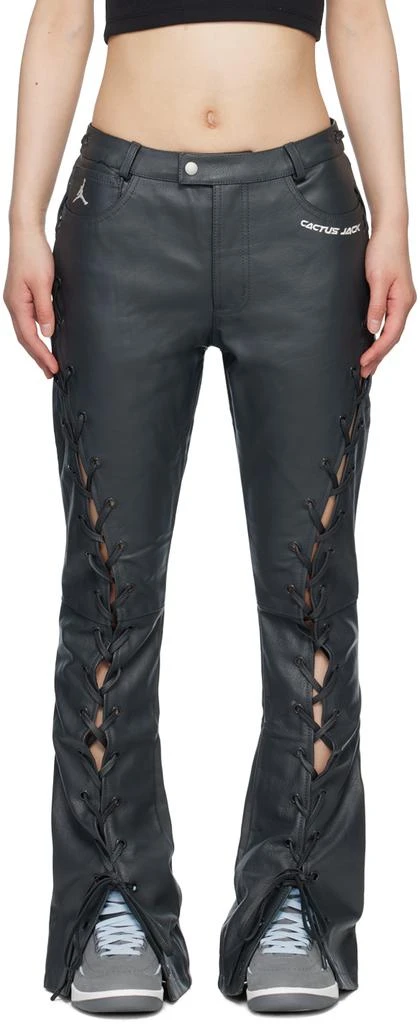 Jordan Black Travis Scott Edition Leather Pants 1