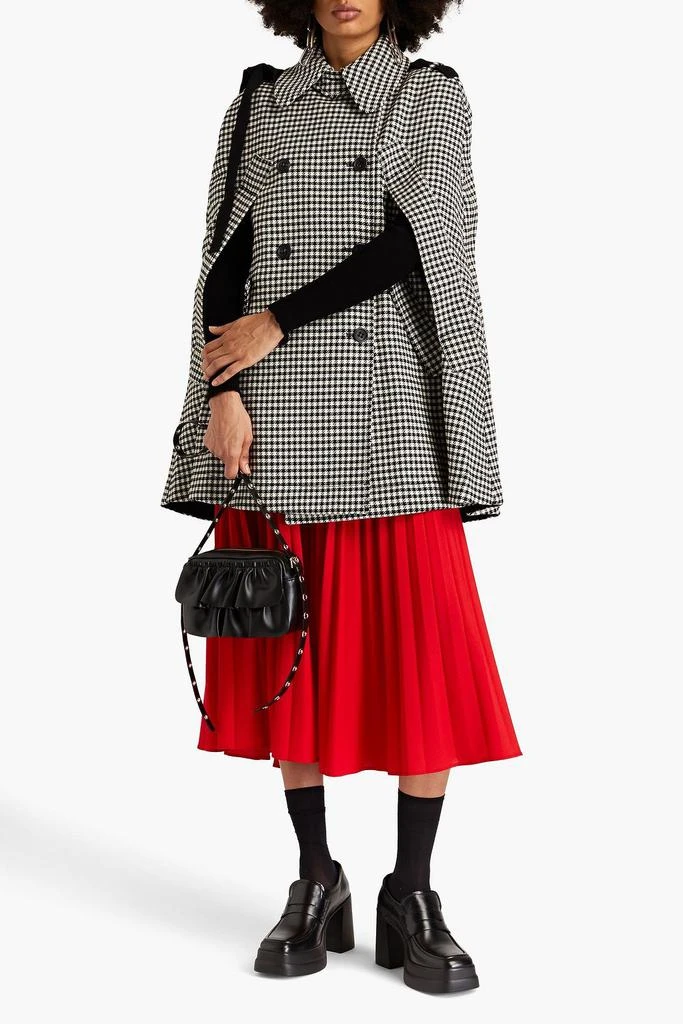 RED Valentino Double-breasted houndstooth tweed cape 2