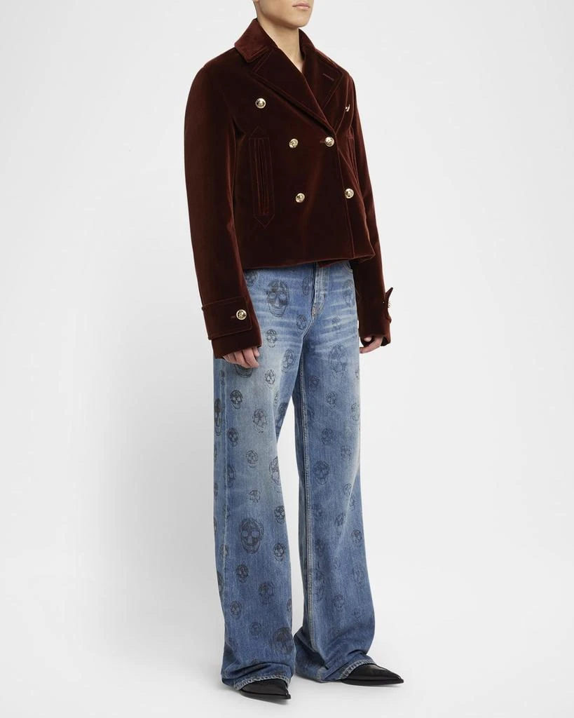 Alexander McQueen Men's Velvet Blazer with Signature Buttons 3