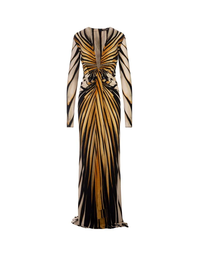 chinese dress ladies Sexiest 2003 Roberto Cavalli Laced Back Corset Leopard Print Silk Chif   Shrimpton Couture