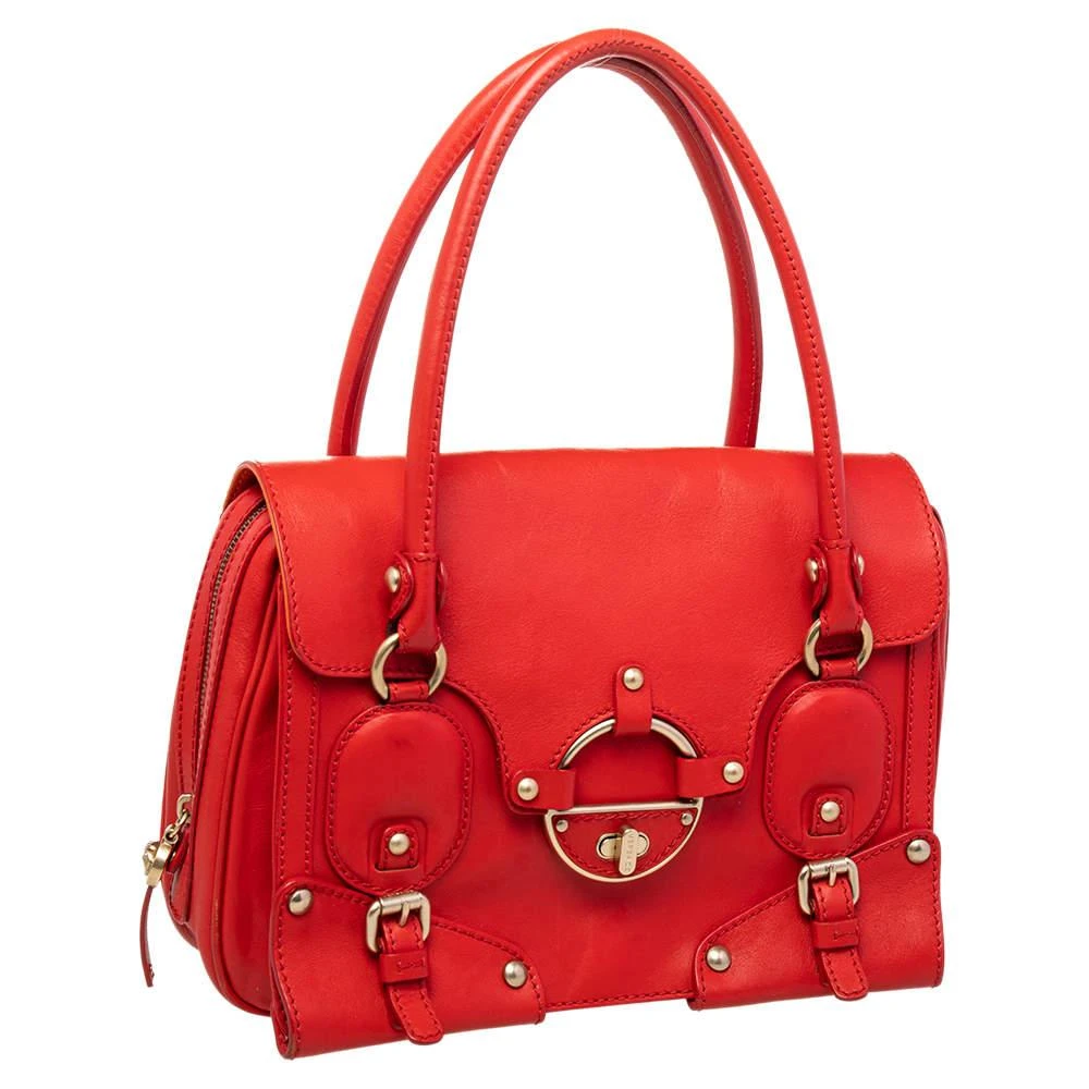 Versace Versace Red Leather Studded Tote 3