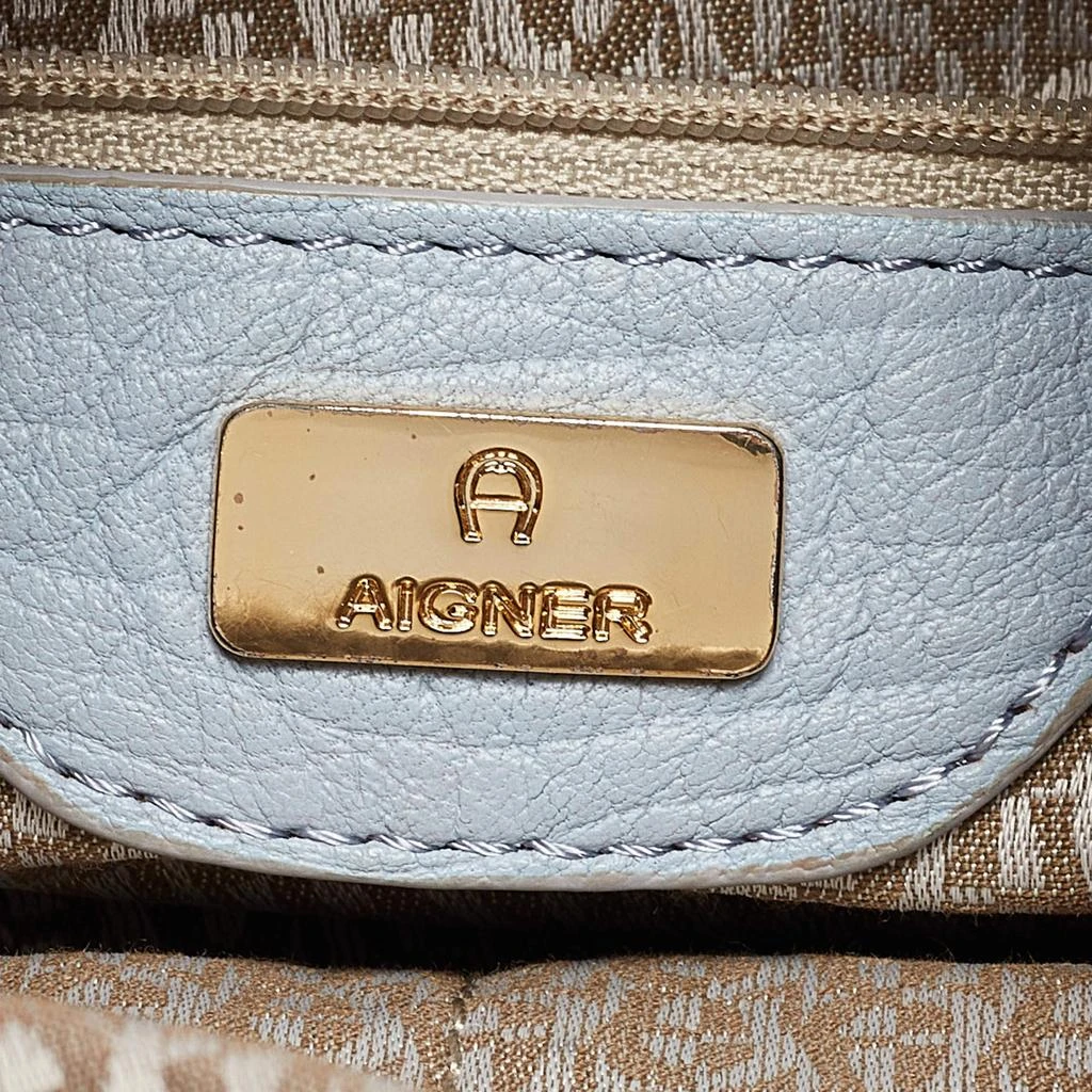 Aigner Aigner Light Blue Pebbled Leather Hobo 15