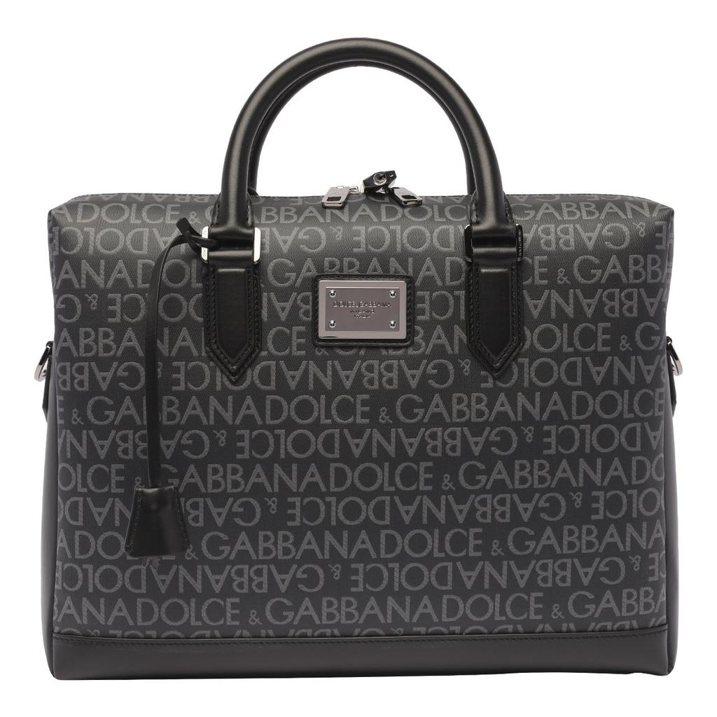 Dolce & Gabbana Logo Plaque Zipped Briefcase – On Sale Now with Up