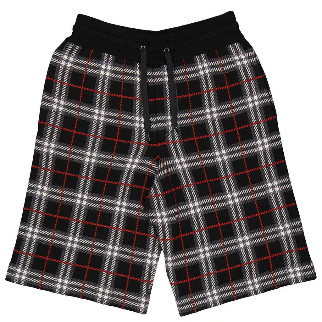 Burberry Mens Black Check Print Drawstring Shorts 1