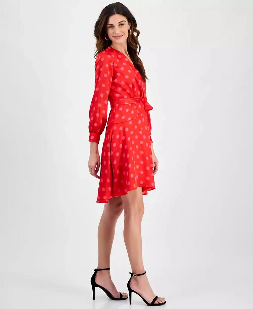 Anne Klein Women's Half-Wrap Polka-Dot A-Line Dress 3