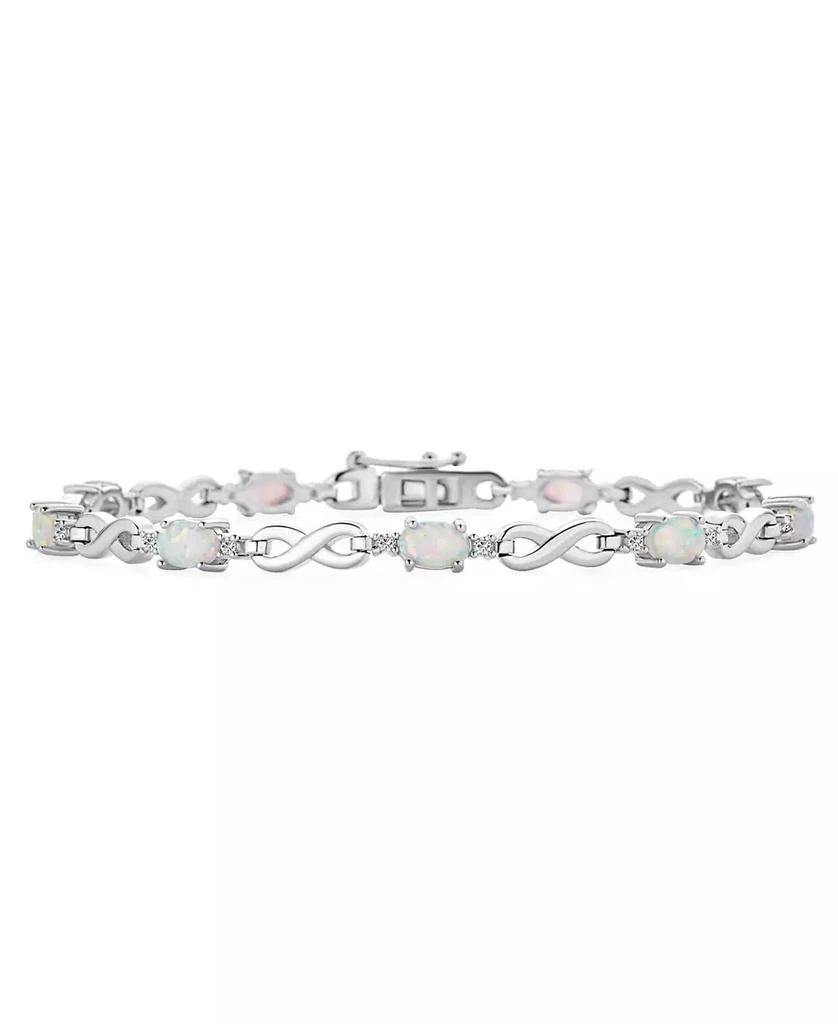 Bling Jewelry White Created Opal 
CZ Forever Infinity Tennis Bracelet .925 Sterling Silver 7.5 Inch