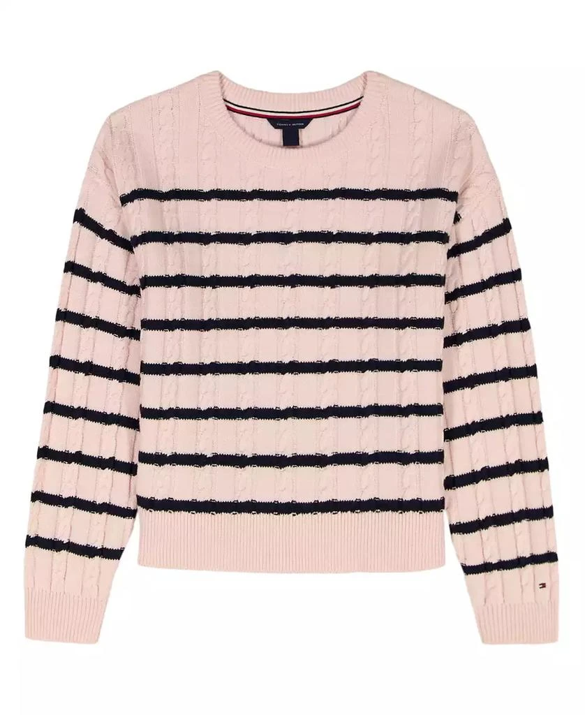 Tommy Hilfiger Girls 7-16 Breton Stripe Long-Sleeve Cable Sweater