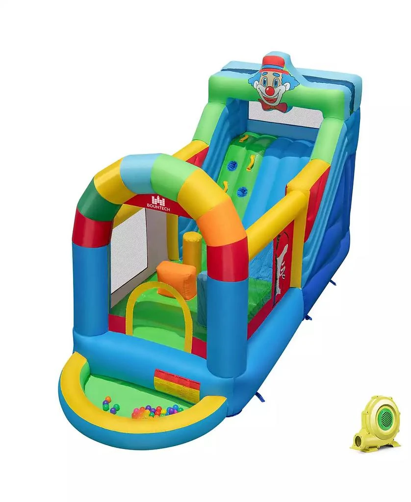 Slickblue Inflatable Bounce House Obstacle Course with Ball Pit and Slide Fun Backyard Playset for Kids 4