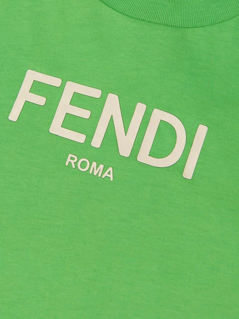 Fendi Kids Fendi Kids Logo T-Shirt in Green 3