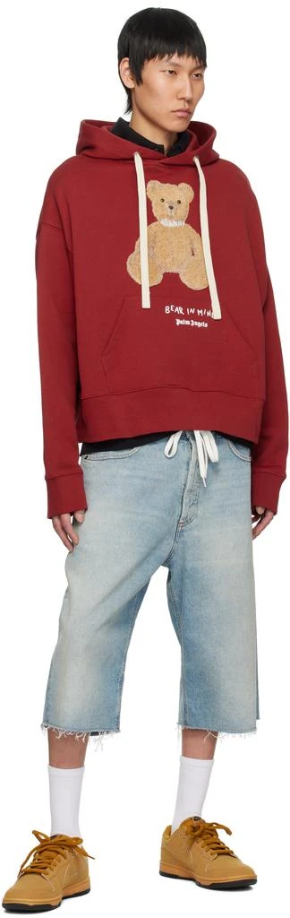 Palm Angels Red 'Bear in Mind' Hoodie 4