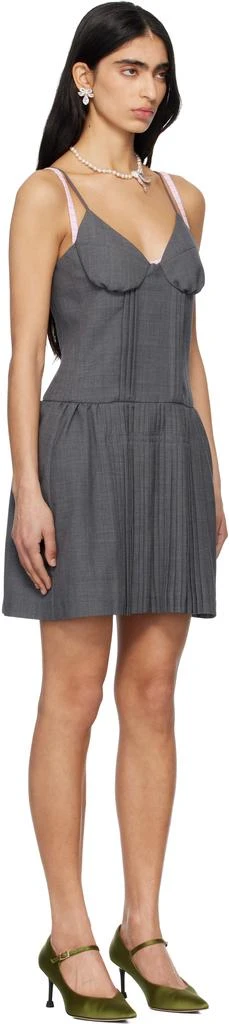Shushu/Tong Gray Tuck Detail Bustier Slip Minidress 2