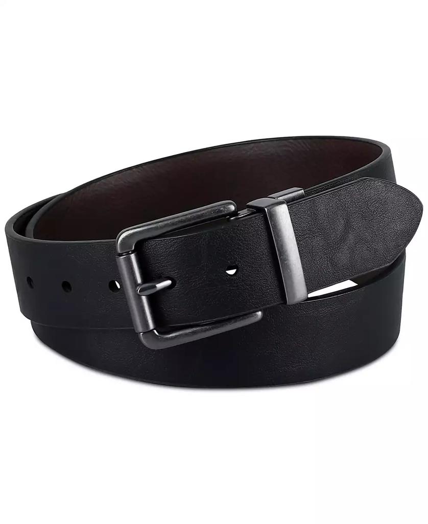 Levi's Men's Logo Buckle Stretch Reversible Leather Belt