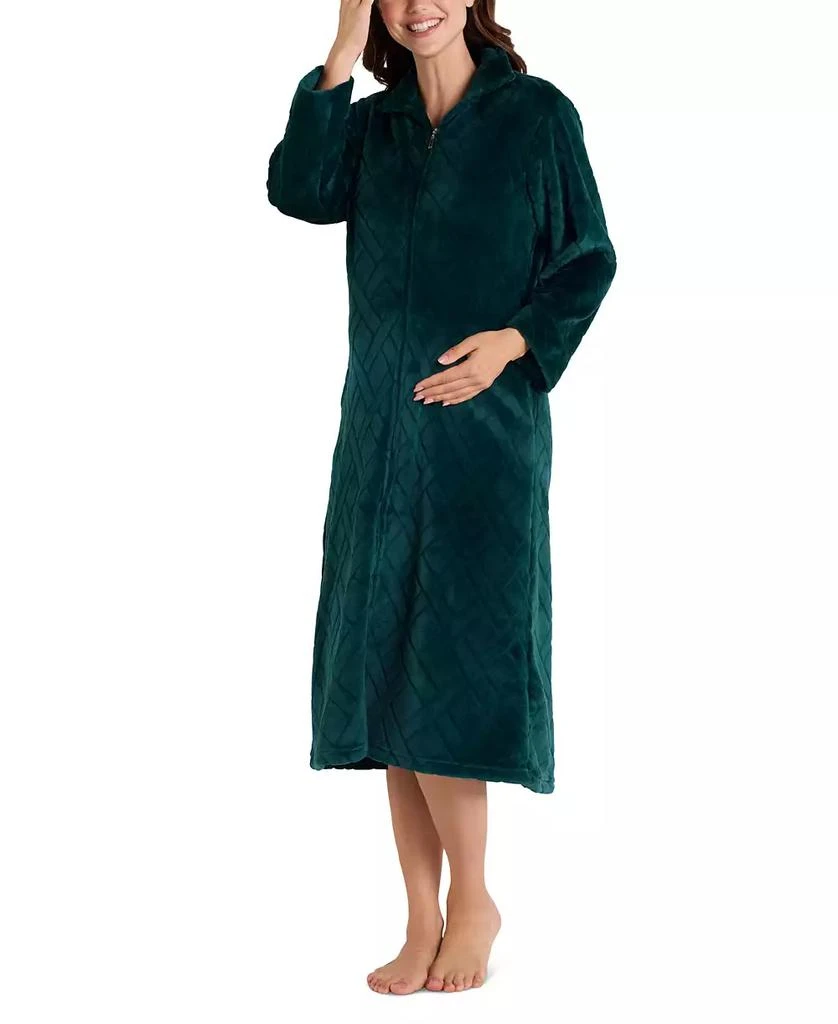 Miss Elaine Petite Zip-Front French Fleece Robe 1
