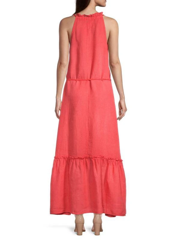 120% Lino Ruffled Linen Halter Dress 2