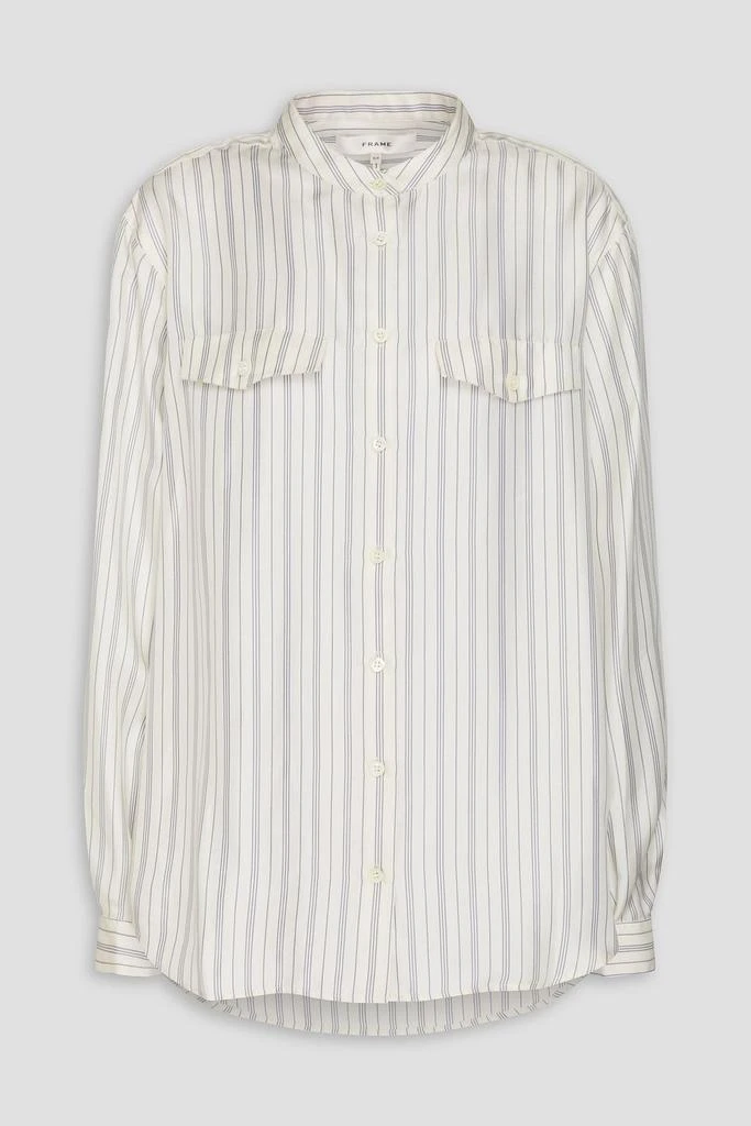 FRAME Femme Pocket striped silk-twill shirt