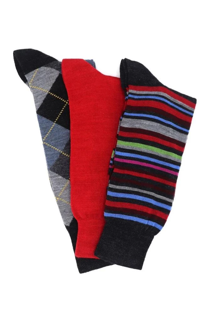Lorenzo Uomo Lorenzo Wool Pattern Socks - Pack of 3 1