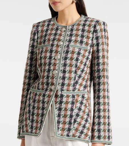 VERONICA BEARD Alessia houndstooth cotton-blend jacket 6