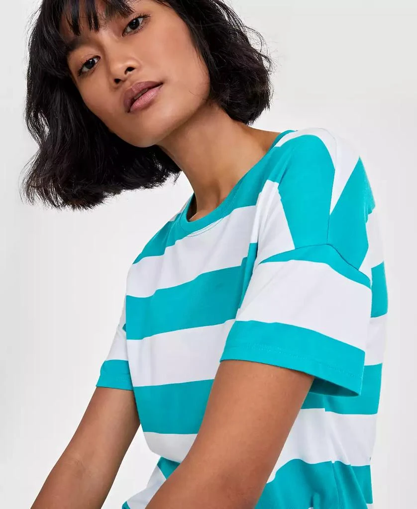 On 34th Women's Rugby Stripe Drop-Shoulder T-Shirt, Created for Macy's 3