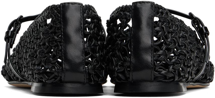 Dear Frances Black Balla Weave Ballerina Flats