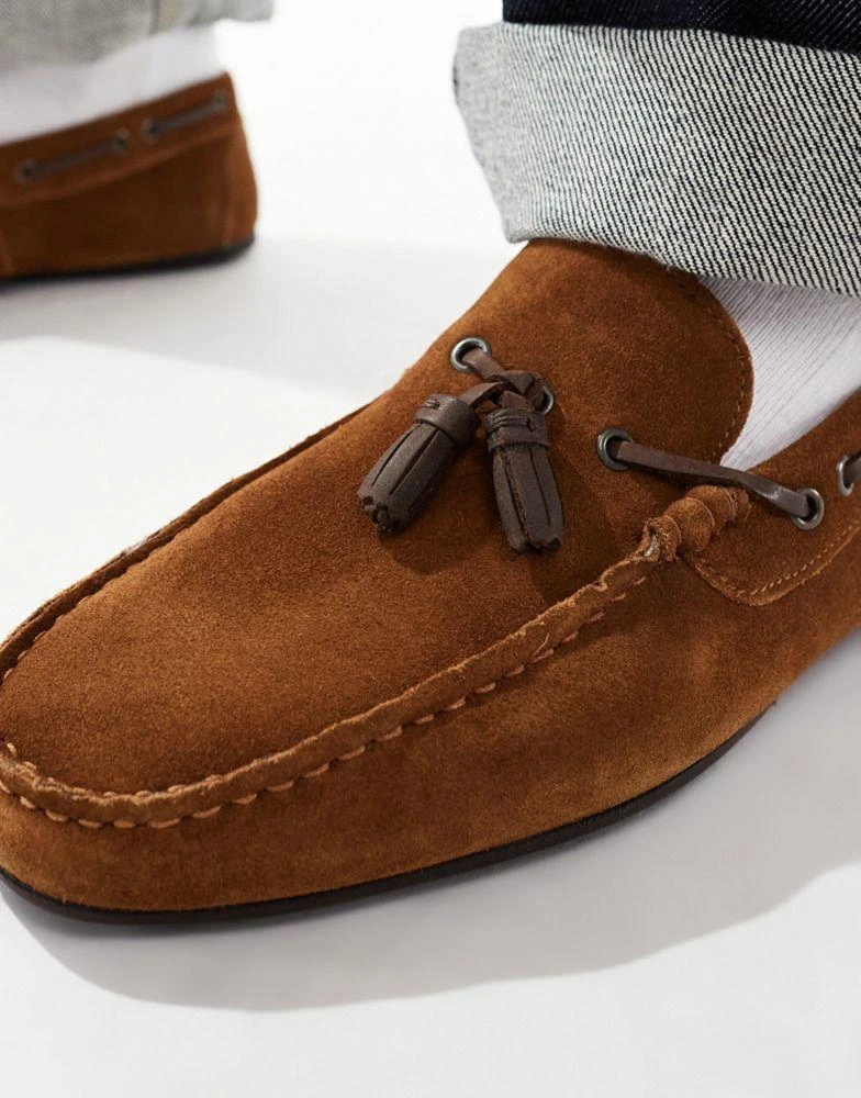 ASOS ASOS DESIGN driver loafers in tan suede 3
