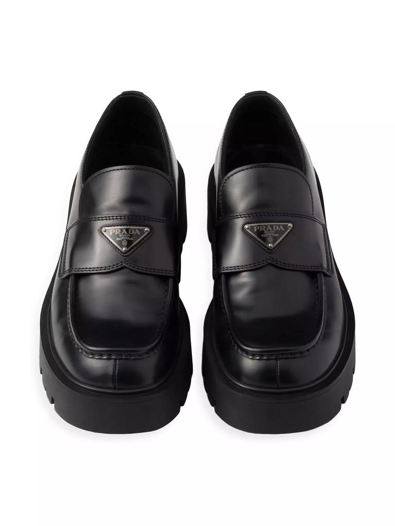 Prada Brushed Leather Loafers