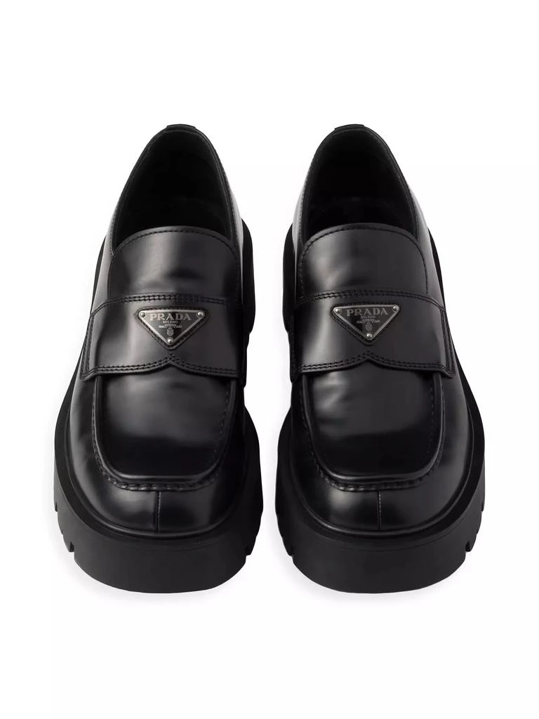 Prada Brushed Leather Loafers 2