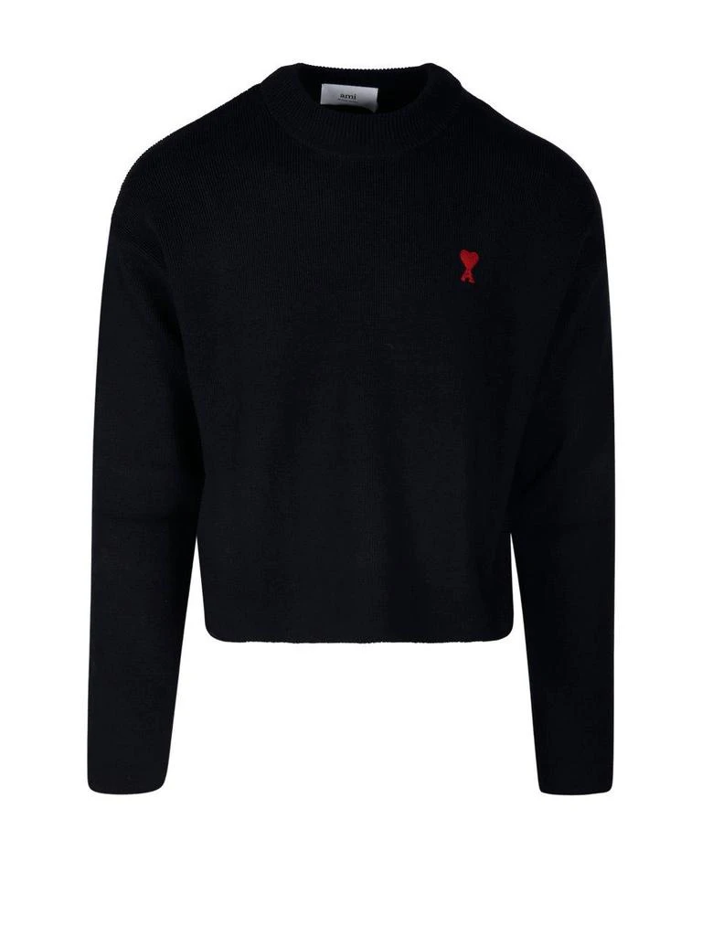 Ami Alexandre Mattiussi Logo Embroidered Knit Sweater 1