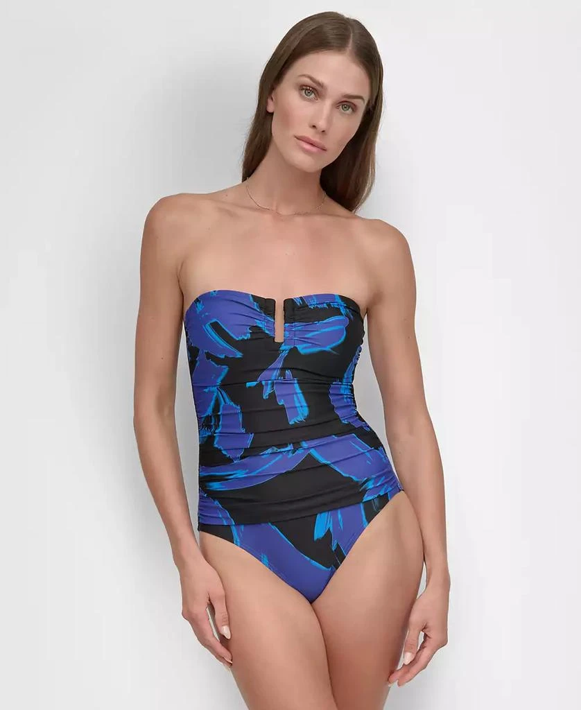 DKNY Women's Shirred One-Piece Swimsuit 1