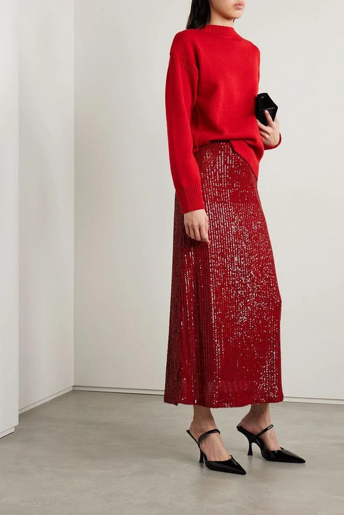 IN THE MOOD FOR LOVE Rene sequined tulle maxi skirt 2