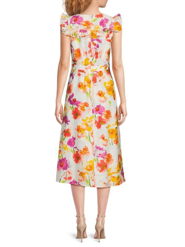 Karl Lagerfeld Paris ​Floral Flutter-Sleeve Midi-Dress 2