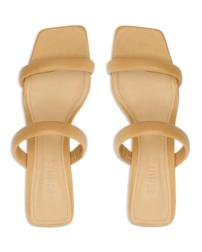Schutz Women's Ully Lo Square Toe Mid Heel Sandals 10