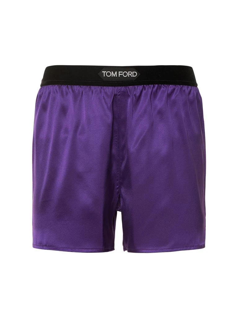Tom Ford Logo Silk Satin Mini Shorts 1
