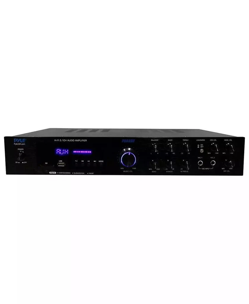 Pyle 5-Channel Audio Amplifier - Multi-Source 1/4” Audio/Microphone Input, USB/SD Readers, FM Radio, Built-in Bluetooth for Wireless Audio Streaming