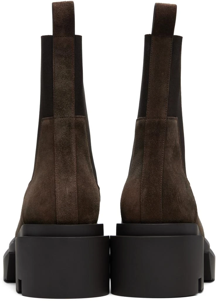 Rick Owens Brown Concordians Beatle Bogun Chelsea Boots 2