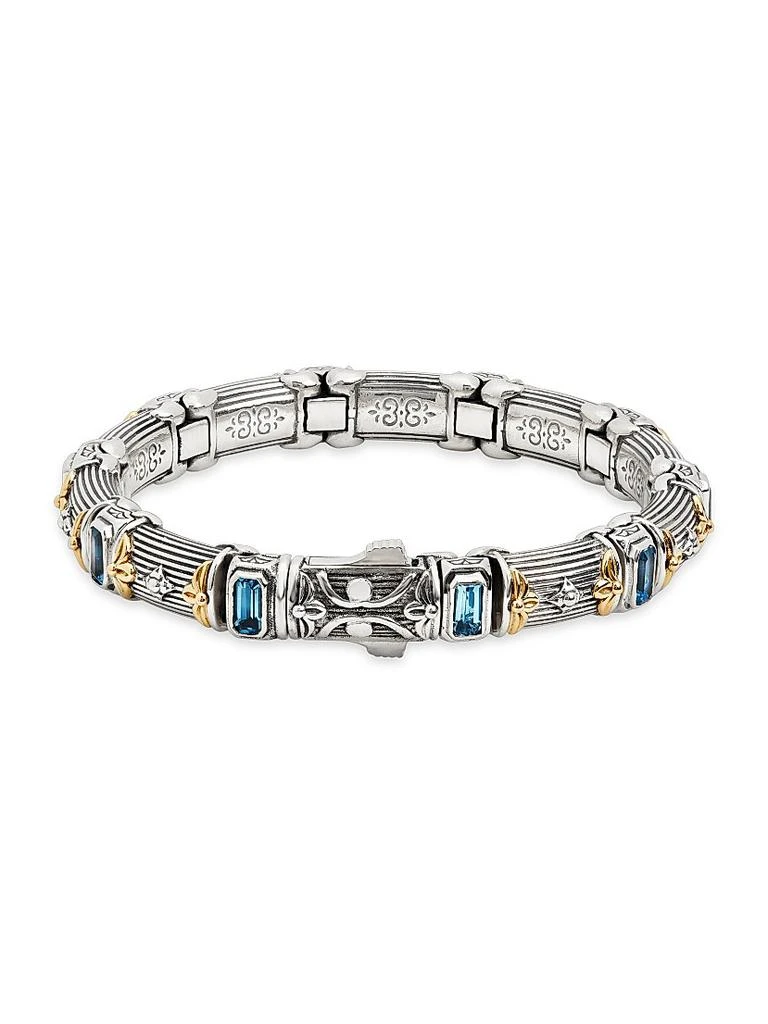 Konstantino Delos 2.0 Doric 18K Gold, Sterling Silver & Blue Topaz Bracelet 3