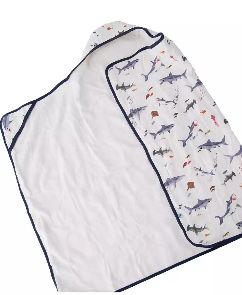 Little Unicorn Baby Boys Animal Print Muslin and Terry Hooded Towel 2
