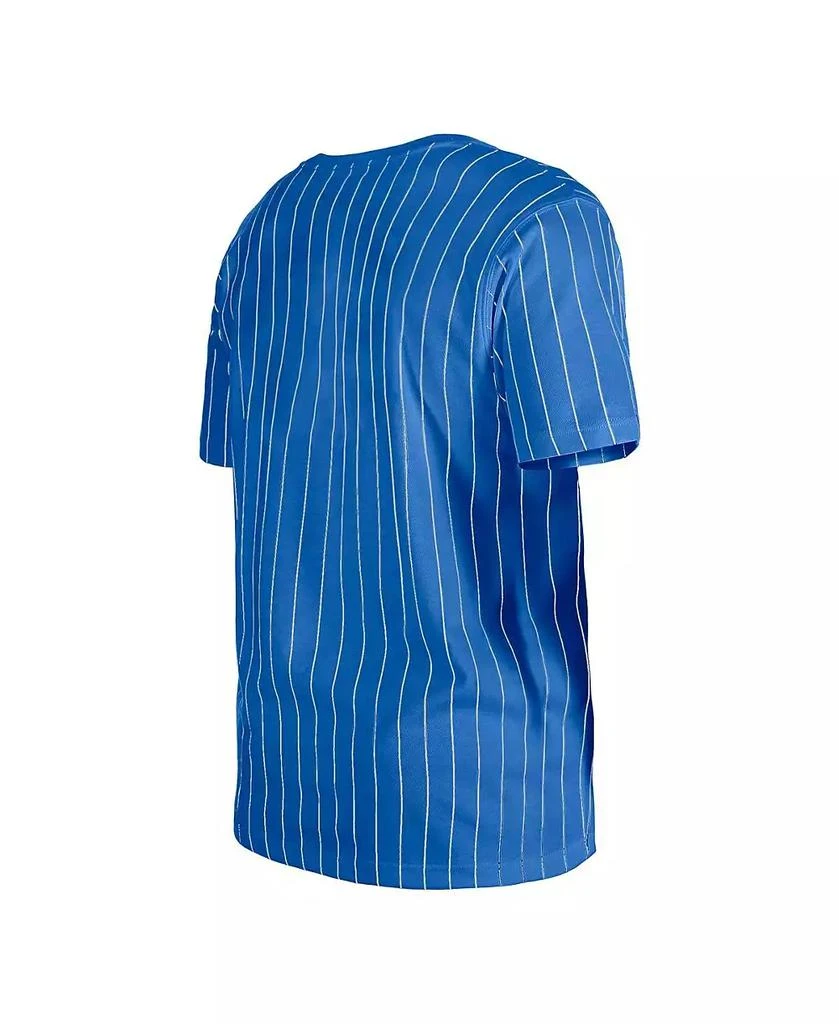 New Era Men's Royal Chicago Cubs Throwback Pinstripe T-Shirt 2