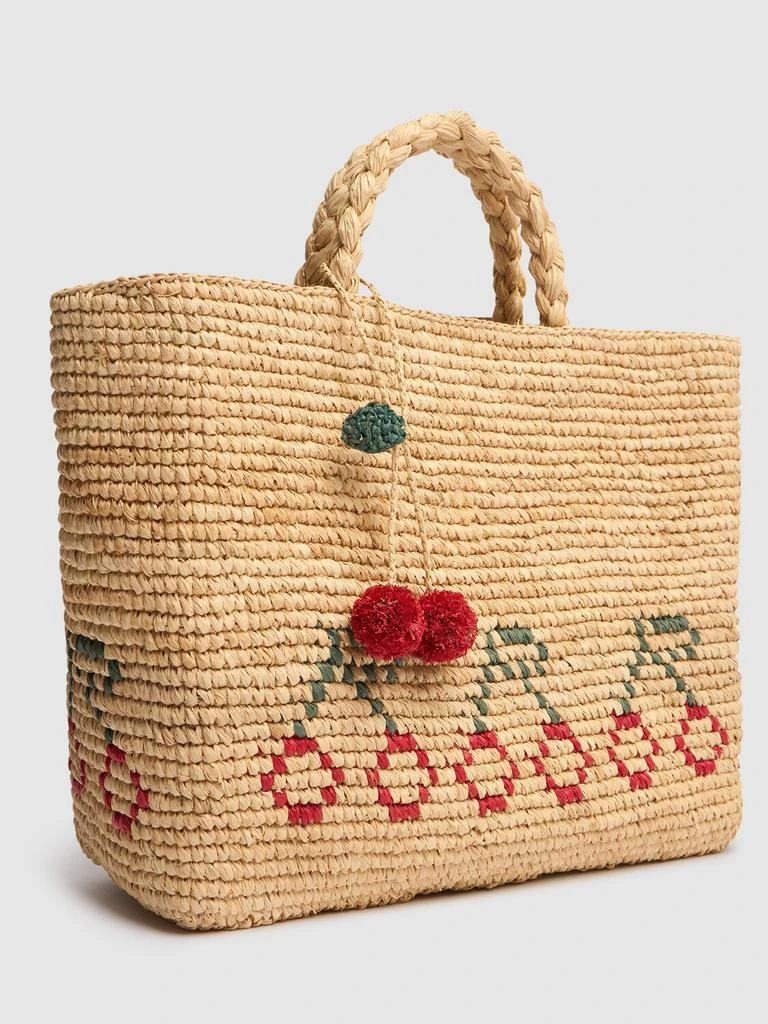 BONPOINT Cherry Raffia Tote Bag 1