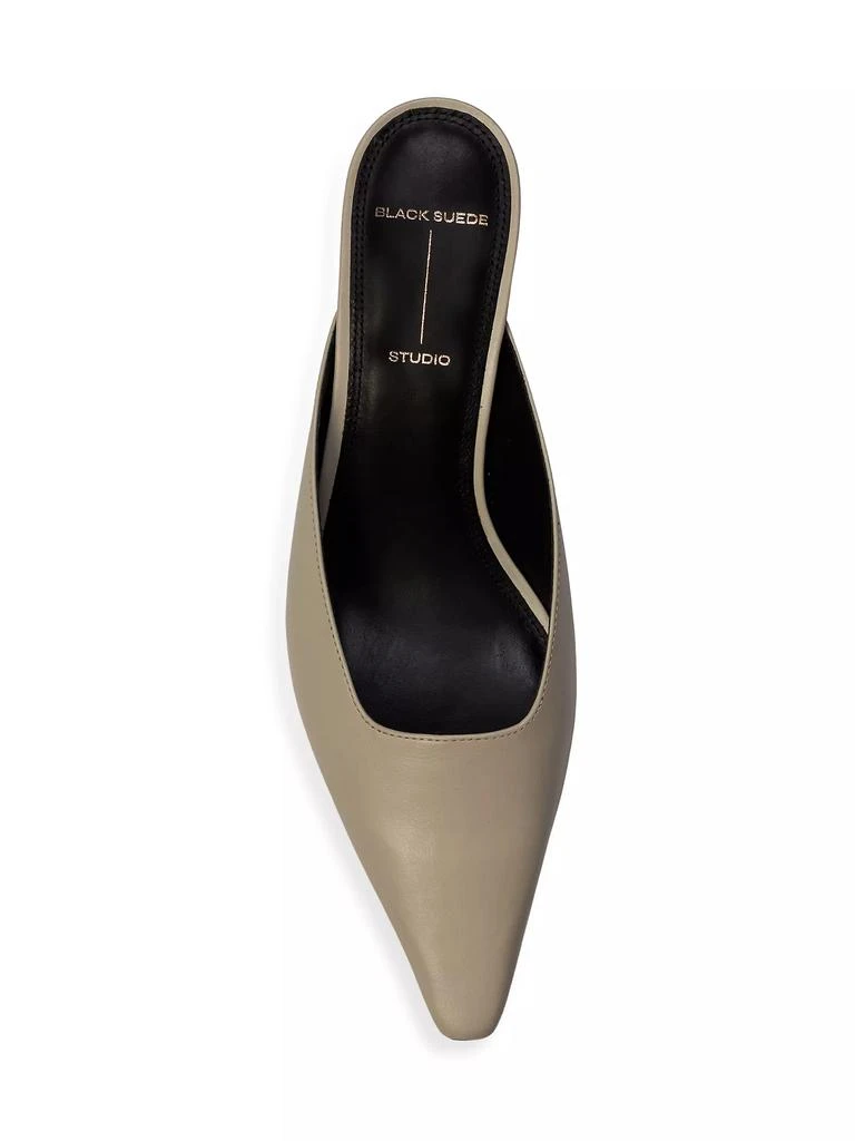 Black Suede Studio Logan 50MM Nappa Kitten Heel Mules 6