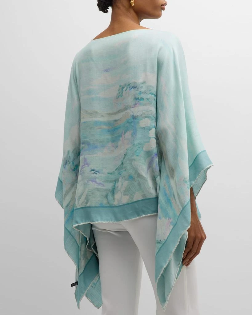 Rani Arabella Eden Cashmere-Blend Printed Poncho 5