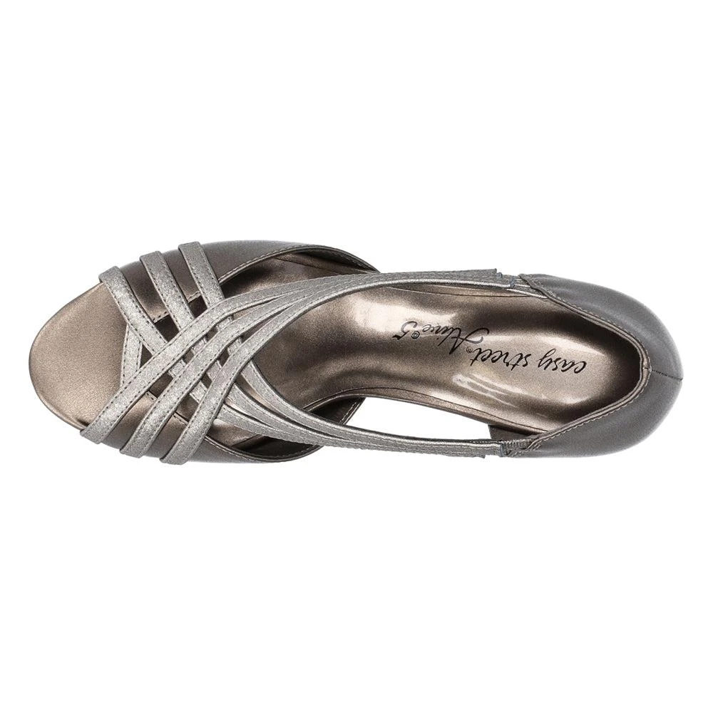 Easy Street Oceana Metallic Wedding Kitten Heel Sandals 4