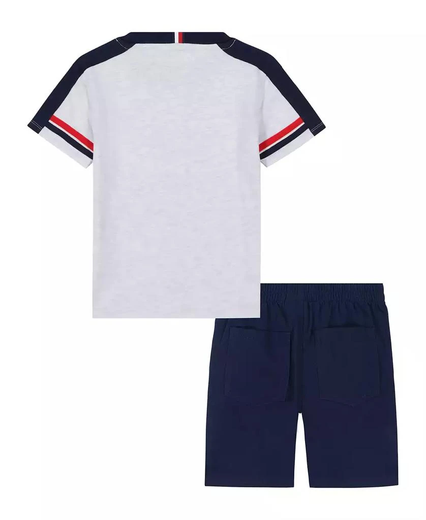 Tommy Hilfiger Toddler Boys 2-Piece Signature Crewneck T-Shirt and Twill Shorts Set 5