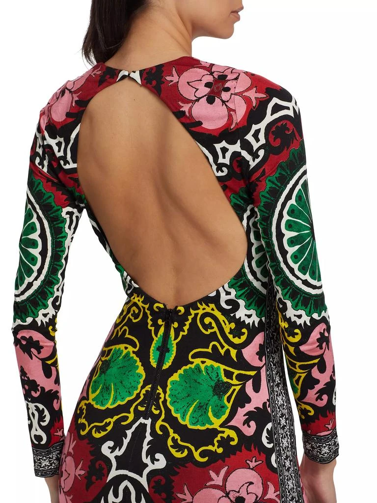 Alice + Olivia Delora Floral Damask Open-Back Maxi Dress 6