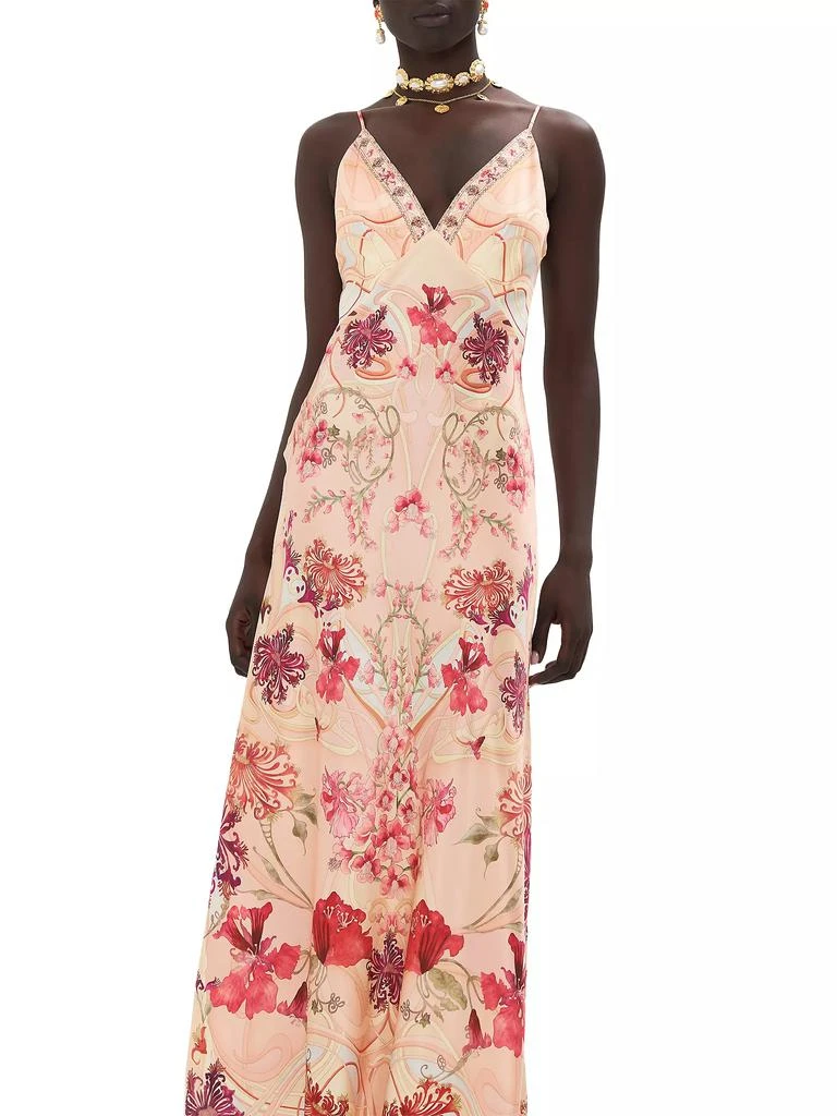 Camilla Floral Silk V-Neck Maxi Dress 6