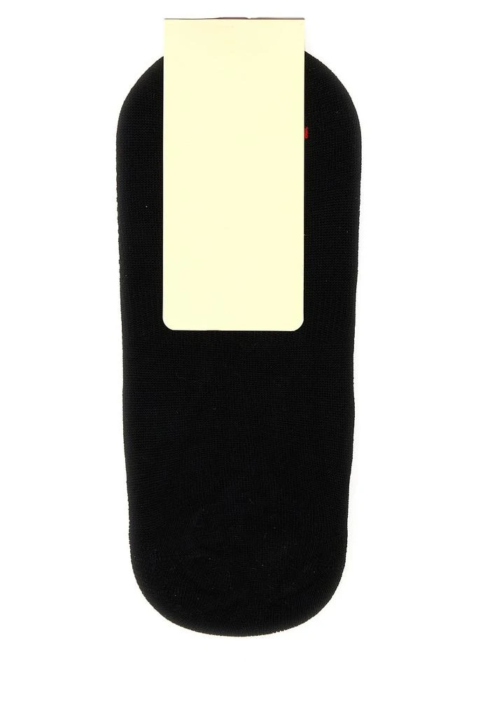 GALLO Black stretch cotton blend invisible socks 2