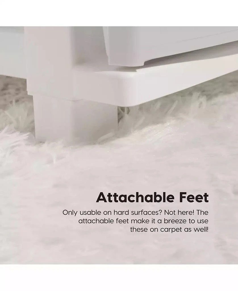 IRIS USA 4 Slim Drawer Storage, Organizer Unit for Bedroom, Closet, Kitchen, Bathroom, Laundry Room, Dorm, White Frame with Matte White Front Panels, Set of 1 7