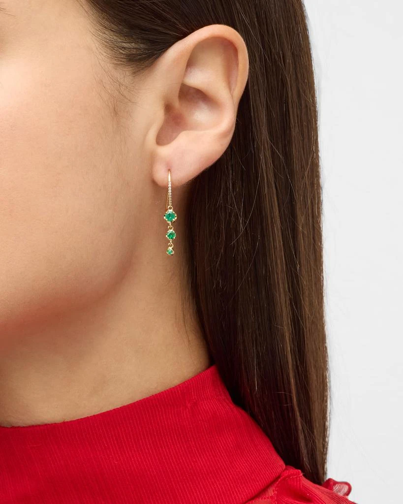 Jennifer Meyer 3 Graduated Illusion-Set Emerald Drop Earrings 2